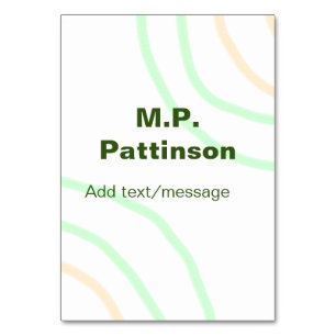 Green orange stripes add name text message simple table number