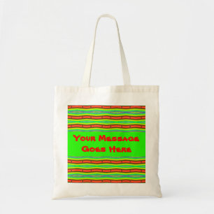 green orange stripes tote bag