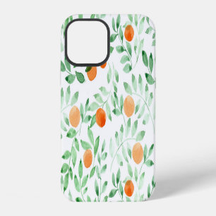 Green Orange Tangerine Provence Watercolor iPhone 12 Case