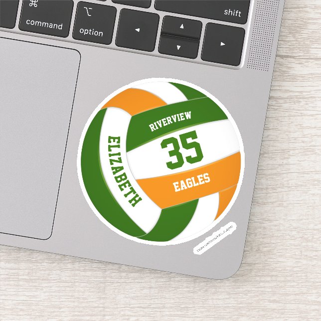 green orange team colours girls boys volleyball (Detail)