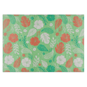 Green & Orange Tropical Foliage Pattern Cutting Board