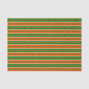 GREEN ORANGE WHITE ROWS OF IRISH STARS TISSUE PAPER