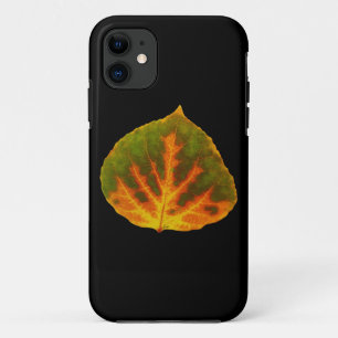 Green Orange & Yellow Aspen Leaf #1 iPhone 11 Case