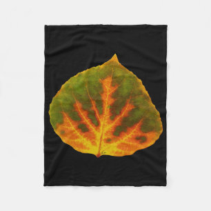 Green Orange & Yellow Aspen Leaf #1 Fleece Blanket
