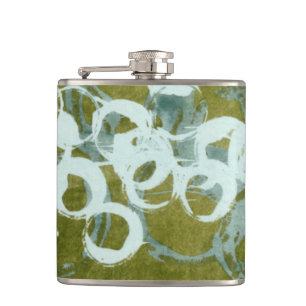 Green Orbs I Hip Flask