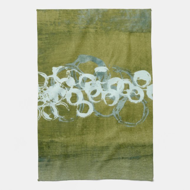 Green Orbs I Tea Towel (Vertical)