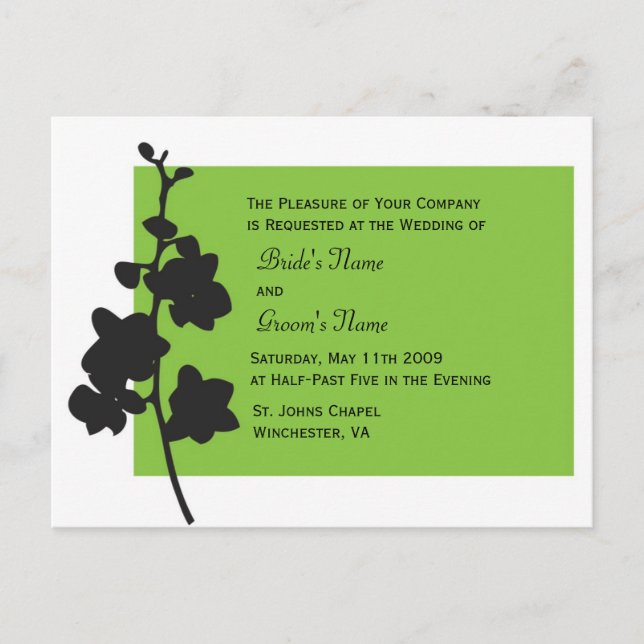 Green Orchid Invitation (Front)
