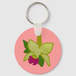Green Orchid key chain