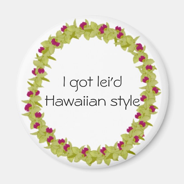 Green orchid lei  magnet (Front)