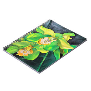 Green Orchid watercolor pop art Notebook