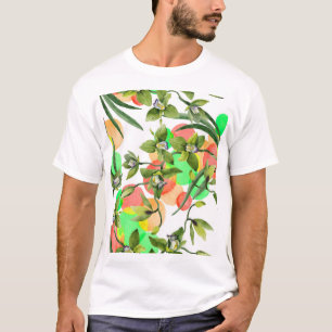 Green orchids: watercolor floral seamless. T-Shirt