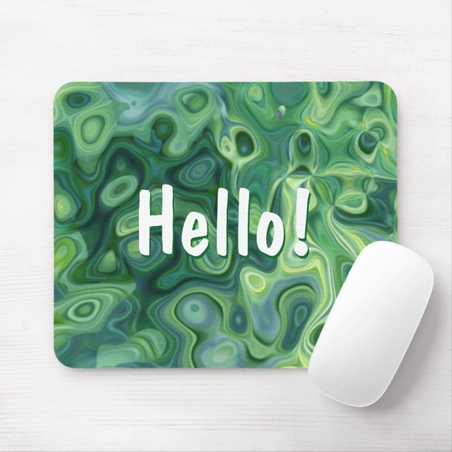 Green Organic Pattern Abstract Art Mouse Mat (With Mouse)