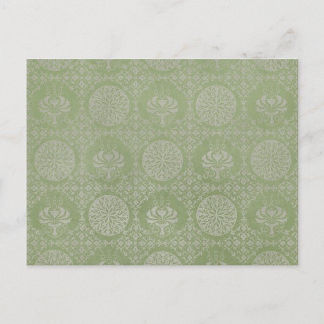 Green Ornamental Pattern Postcard (Front)