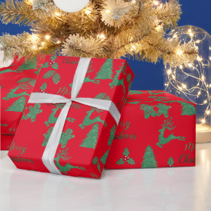 Green ornaments - merry christmas  wrapping paper