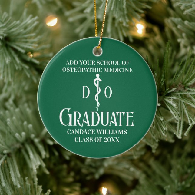 Green Osteopathic Medical School Graduation Ceramic Tree Decoration (Tree)