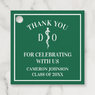 Green Osteopathic Medical School Graduation Party Favour Tags