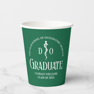 Green Osteopathic Medical School Graduation Party Paper Cups