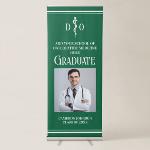 Green Osteopathic Medical School Graduation Party Retractable Banner