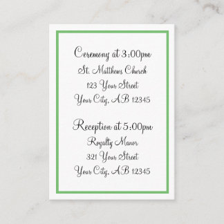 Green Outline Guest Reference Cards