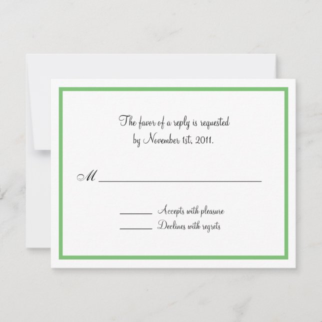 Green Outline Reply / RSVP Cards (Front)