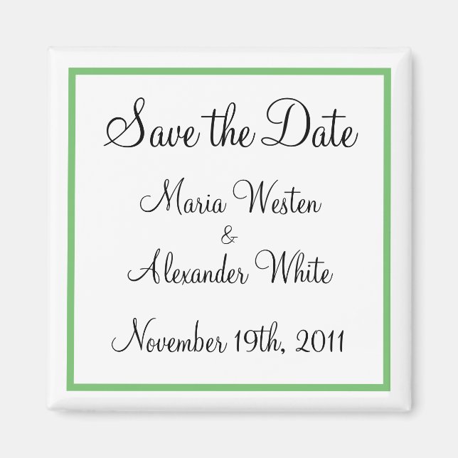 Green Outline Save the Date Magnet (Front)