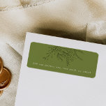 Green Overflowing Bouquet Return Address Labels<br><div class="desc">Elegant and chic return address labels featuring a beautifully hand drawn floral bouquet in black paired with dainty typography in white over an earthy green to juxtapose the nature and design.</div>