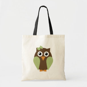 Green Owl & A Bow Tote Bag
