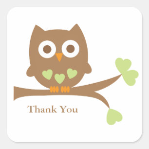 Green Owl Baby Shower Envelope Seals