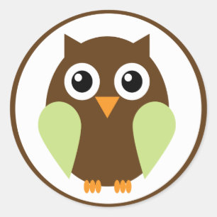 Green Owl Classic Round Sticker