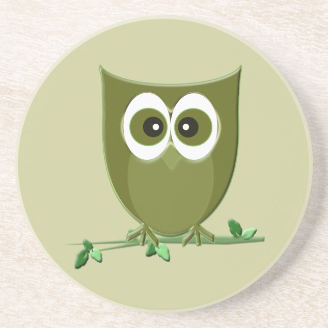 Green Owl Coaster (Front)
