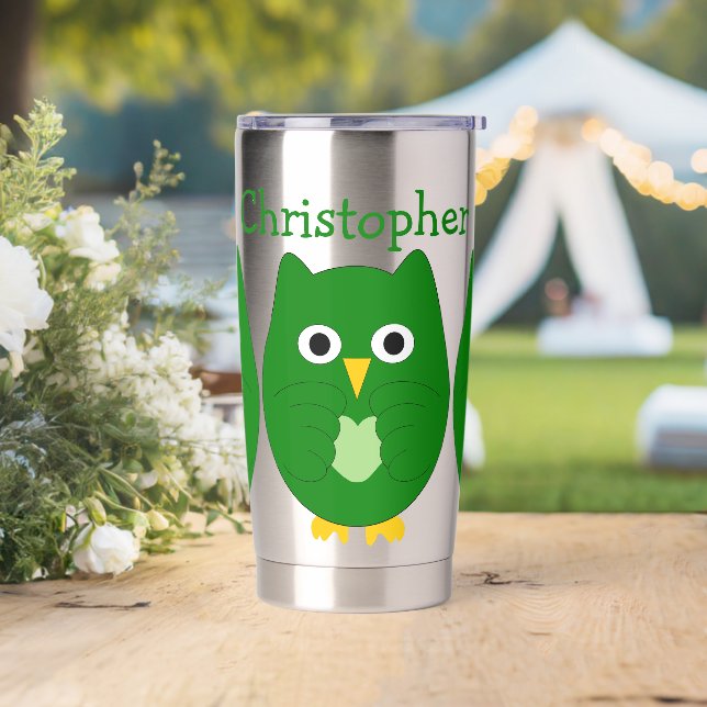 Green Owl Design Personalised Insulated Tumbler (Wedding)