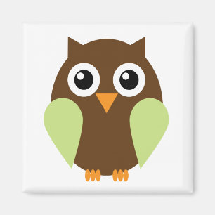 Green Owl Magnet