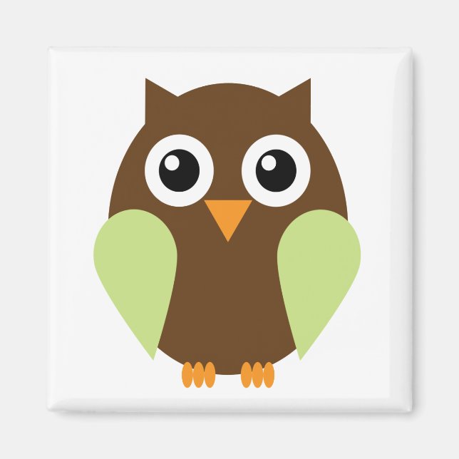Green Owl Magnet (Front)