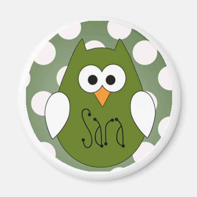 Green owl Magnet (Front)