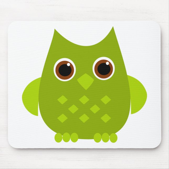 Green Owl Mouse Mat (Front)
