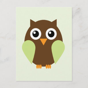Green Owl Postcard