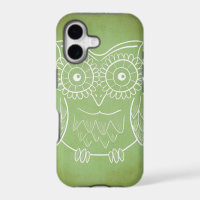 Green Owl Stencil Art