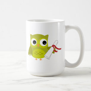 Green Owl with Diploma Graduation Mug