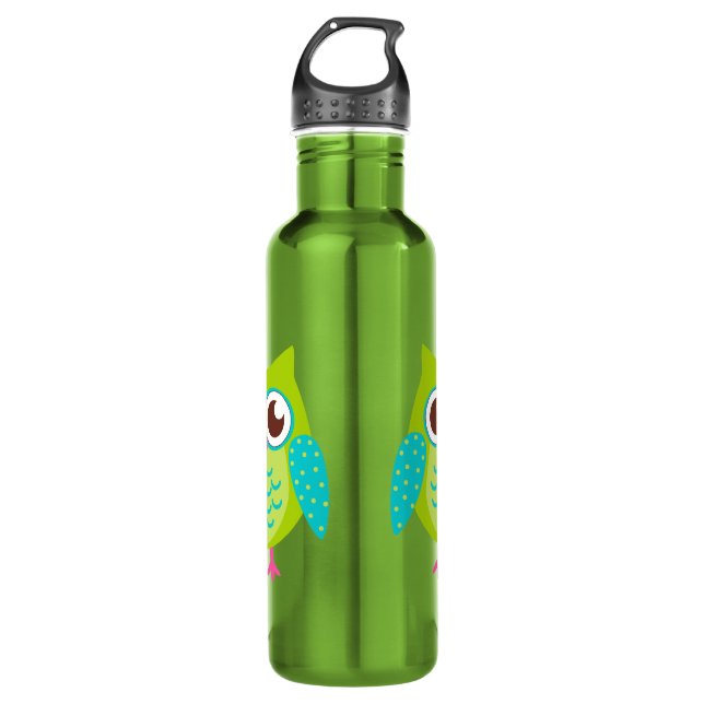 Green Owls 710 Ml Water Bottle (Front)