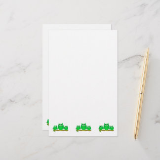 Green Owls Design Stationery