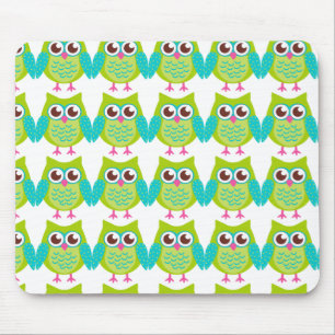Green Owls Gift Mouse Mat