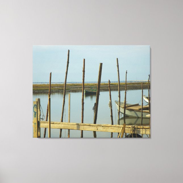 Green Oyster Boat Wrapped Canvas Print (Front)
