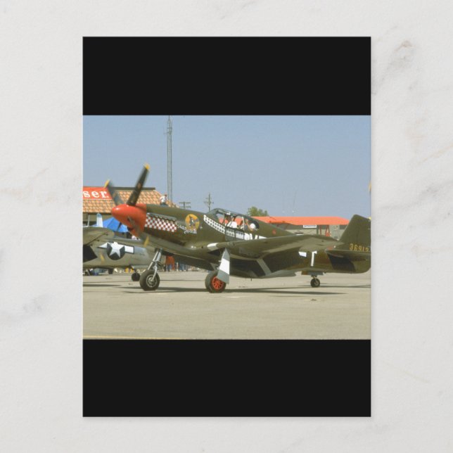Green P51 Mustang, Left Side_WWII Planes Postcard (Front)