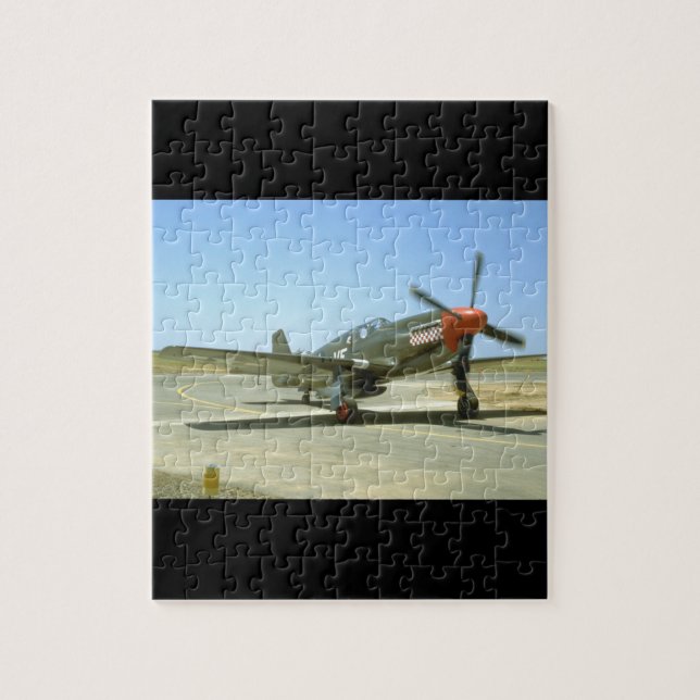 Green P51 Mustang Taxiing_WWII Planes Jigsaw Puzzle (Vertical)