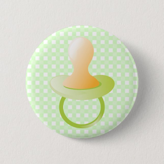 Green Pacifier 6 Cm Round Badge (Front)