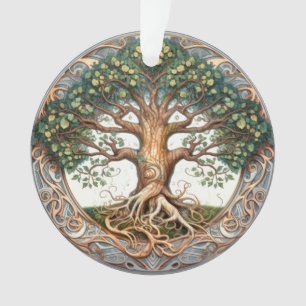 Green Pagan Tree of Life  Acrylic Ornament
