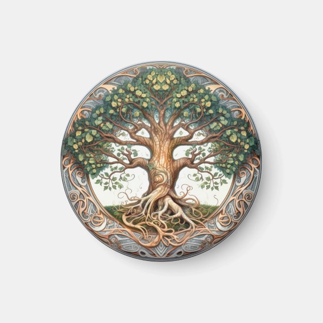 Green Pagan Tree of Life  Magnet (Front)
