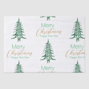 Green Pagoda Christmas Tree Tissue Paper