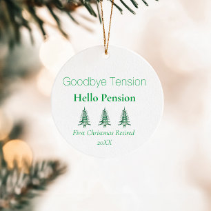 Green Pagoda Christmas Trees Retirement 1-Photo Ceramic Tree Decoration