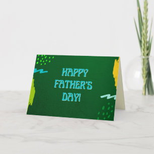 Green Paint Happy Father's Day Card